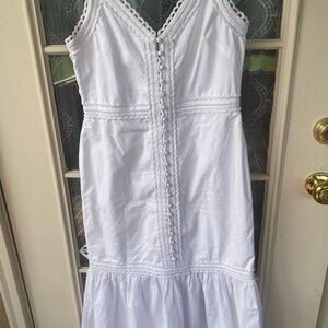 Lovers + Friends White Lace Midi Dress